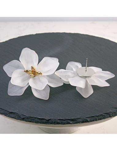 Kolczyki Kwiaty MAXI BIAŁE Lolita Akcesoria
