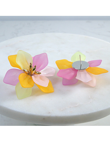 Kolczyki Kwiaty MAXI KOLOROWE BOHO  Lolita...