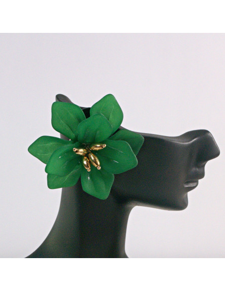 Kolczyki Kwiaty MAXI ZIELONE BOHO  Lolita Akcesoria