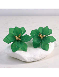 Kolczyki Kwiaty MAXI ZIELONE BOHO  Lolita Akcesoria 2