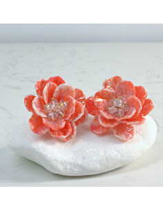 Kolczyki Kwiaty MAXI Pomarańczowe BOHO  Lolita Akcesoria 2