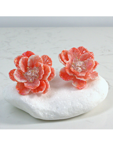 Kolczyki Kwiaty MAXI Pomarańczowe BOHO  Lolita...