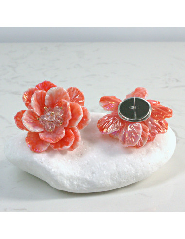 Kolczyki Kwiaty MAXI Pomarańczowe BOHO  Lolita...