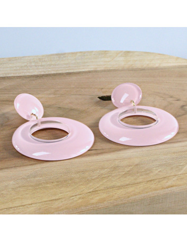 Kolczyki MAXI RETRO  Różowe  Lolita Akcesoria