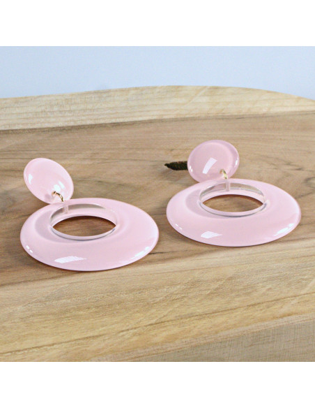 Kolczyki MAXI RETRO  Różowe  Lolita Akcesoria