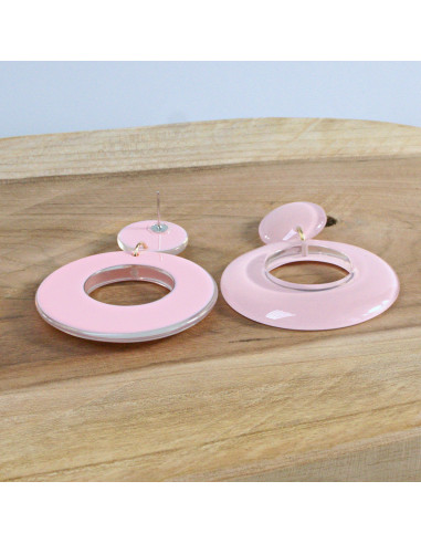 Kolczyki MAXI RETRO  Różowe  Lolita Akcesoria