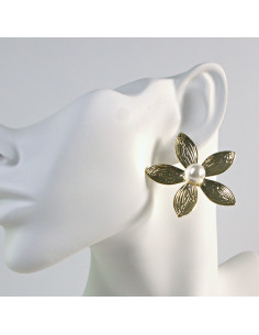 Kolczyki złote MAXI Kwiaty Lolita Akcesoria srebrny...