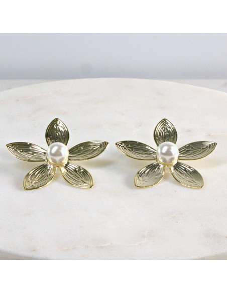 Kolczyki złote MAXI Kwiaty Lolita Akcesoria srebrny sztyft 925