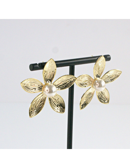 Kolczyki złote MAXI Kwiaty Lolita Akcesoria srebrny sztyft 925