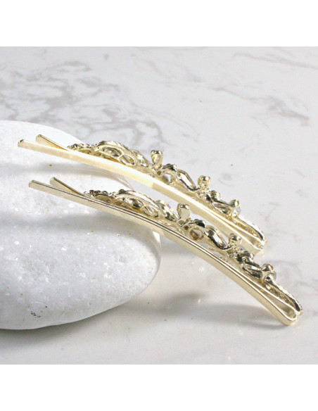 Wsuwka do włosów motylek  2 szt. Lolita Akcesoria CRYSTAL AB