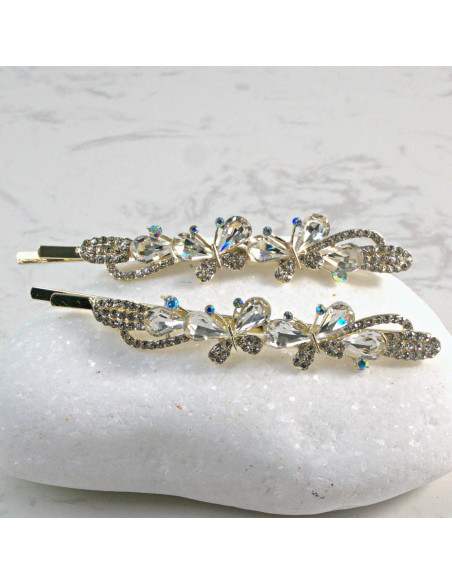 Wsuwka do włosów motylek  2 szt. Lolita Akcesoria BEZBARWNY