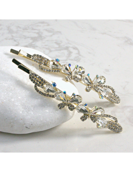 Wsuwka do włosów motylek  2 szt. Lolita Akcesoria BEZBARWNY