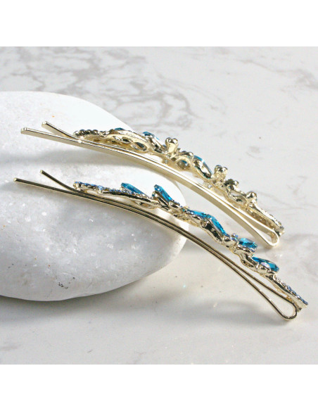 Wsuwka do włosów motylek  2 szt. Lolita Akcesoria NIEBIESKI