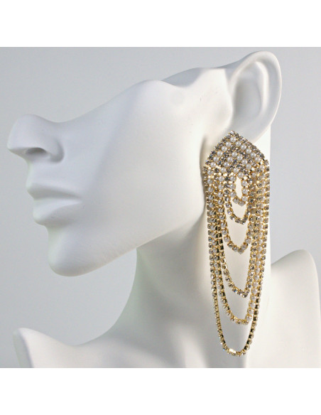 Kolczyki z cyrkoniami MAXI Lolita Accessories Złote Świecące cyrkonie