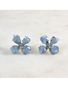 Kolczyki Niebieskie Kwiatki Kryształki Lolita Akcesoria...