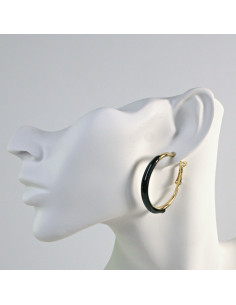 Kolczyki Złoto -Czarne Koła Lolita Akcesoria srebrny...