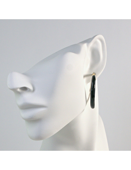 Kolczyki Złoto -Czarne Koła Lolita Akcesoria srebrny sztyft 925