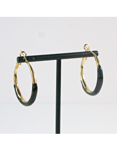 Kolczyki Złoto -Czarne Koła Lolita Akcesoria...