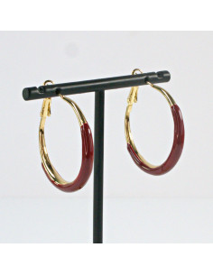 Kolczyki Złoto -Bordowe Koła Lolita Akcesoria srebrny...