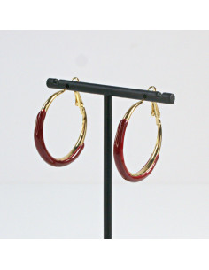 Kolczyki Złoto -Bordowe Koła Lolita Akcesoria srebrny... 2