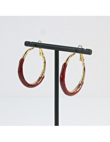 Kolczyki Złoto -Bordowe Koła Lolita Akcesoria...