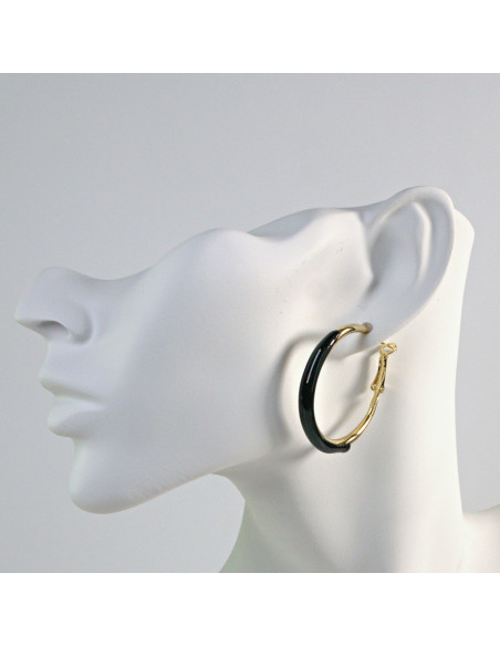 Kolczyki Złoto -Bordowe Koła Lolita Akcesoria srebrny sztyft 925