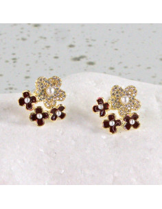 Kolczyki Potrójne Kwiatuszki Lolita Akcesoria srebrny... 2