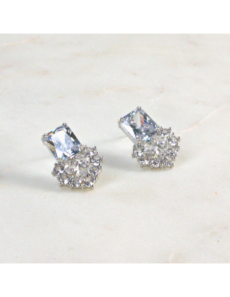 Kolczyki Glamour Cyrkonie  Lolita Akcesoria srebrny sztyft 925