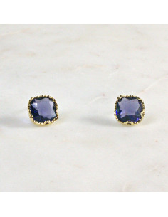 Kolczyki Fioletowe Kryształy  Lolita Akcesoria srebrny... 2