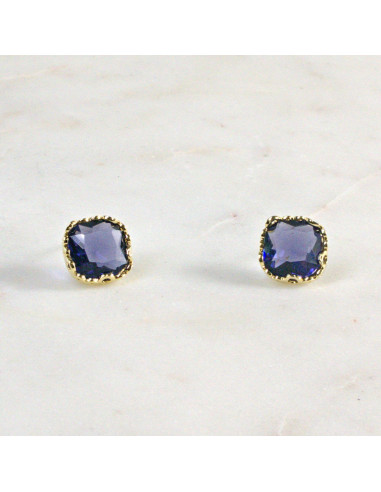 Kolczyki Fioletowe Kryształy  Lolita Akcesoria...