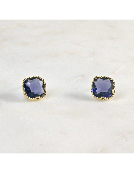 Kolczyki Fioletowe Kryształy  Lolita Akcesoria srebrny sztyft 925