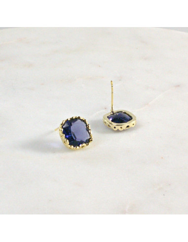 Kolczyki Fioletowe Kryształy  Lolita Akcesoria...