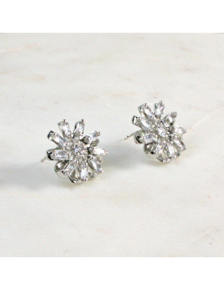 Kolczyki Kwiatuszki Crystal Lolita  Akcesoria srebrny sztyft 925