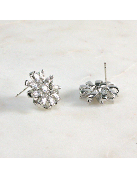 Kolczyki Kwiatuszki Crystal Lolita  Akcesoria srebrny sztyft 925