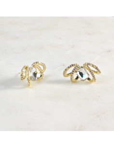 Kolczyki Złote Kokardki  Lolita Akcesoria srebrny sztyft 925 2