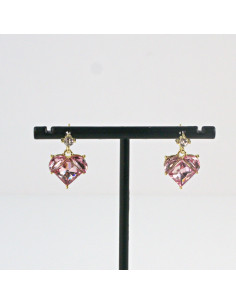 Kolczyki Różowe Serduszka  Lolita Akcesoria srebrny...