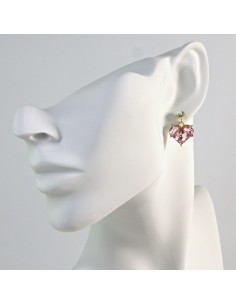 Kolczyki Różowe Serduszka  Lolita Akcesoria srebrny... 2