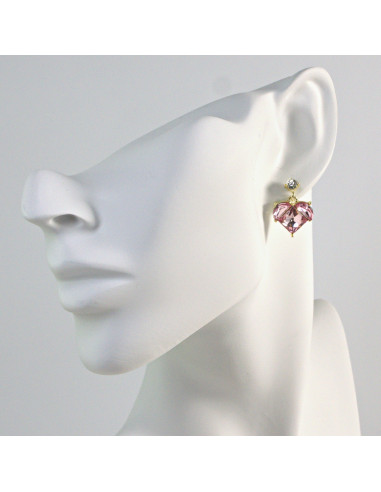 Kolczyki Różowe Serduszka  Lolita Akcesoria...