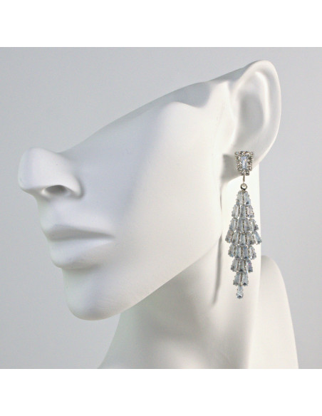 Kolczyki Wieczorowe z Cyrkoniami  Lolita Akcesoria srebrny sztyft 925