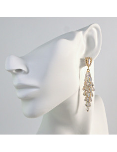 Kolczyki Wieczorowe z Cyrkoniami  Złote Lolita Akcesoria...