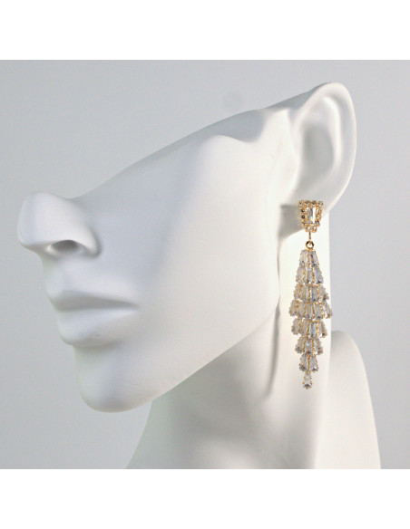 Kolczyki Wieczorowe z Cyrkoniami  Złote Lolita Akcesoria srebrny sztyft 925