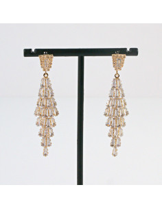 Kolczyki Wieczorowe z Cyrkoniami  Złote Lolita Akcesoria... 2