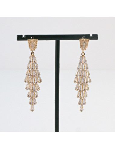 Kolczyki Wieczorowe z Cyrkoniami  Złote Lolita...