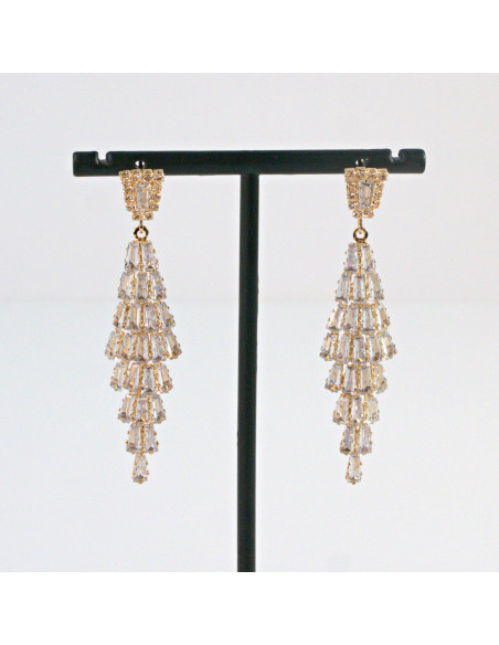 Kolczyki Wieczorowe z Cyrkoniami  Złote Lolita Akcesoria srebrny sztyft 925