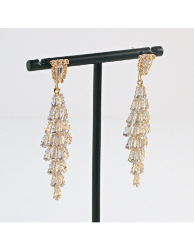 Kolczyki Wieczorowe z Cyrkoniami  Złote Lolita...