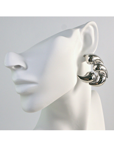 Kolczyki Maxi Srebrne Dwustronne Rogi   Lolita...