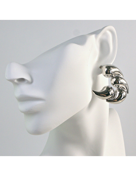 Kolczyki Maxi Srebrne Dwustronne Rogi   Lolita Akcesoria srebrny sztyft 925