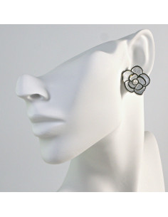 Kolczyki Kwiat Srebrna  Róża ze stali chirurgicznej...