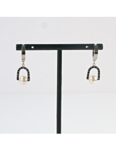 Kolczyki  ze stali chirurgicznej  Srebrne z Perełką... 2