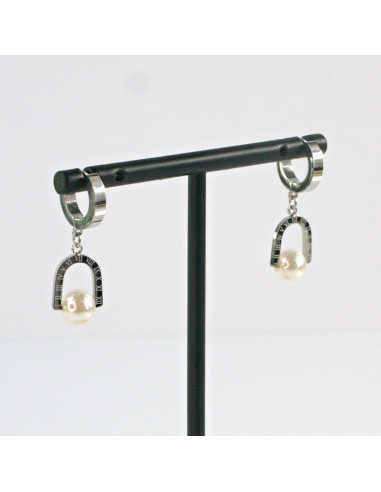 Kolczyki  ze stali chirurgicznej  Srebrne z...